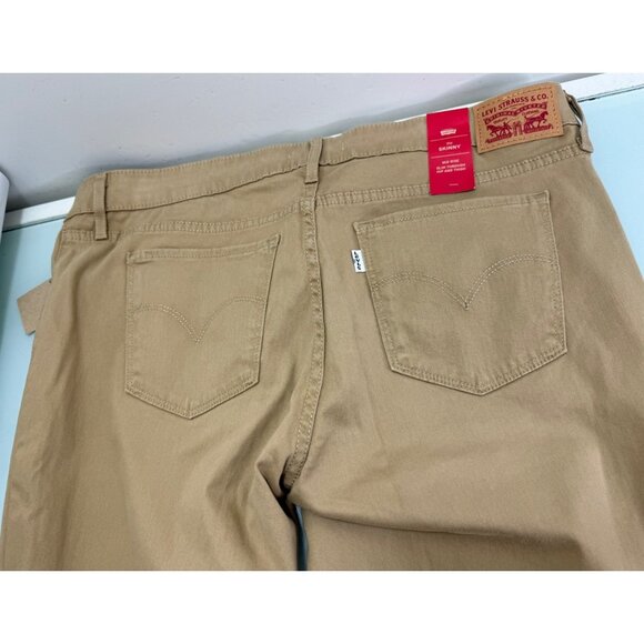 Levis 711 Skinny Women's Jeans Size 16 M 33X30 Beige Mid Rise Soft Touch Stretch - Picture 13 of 16